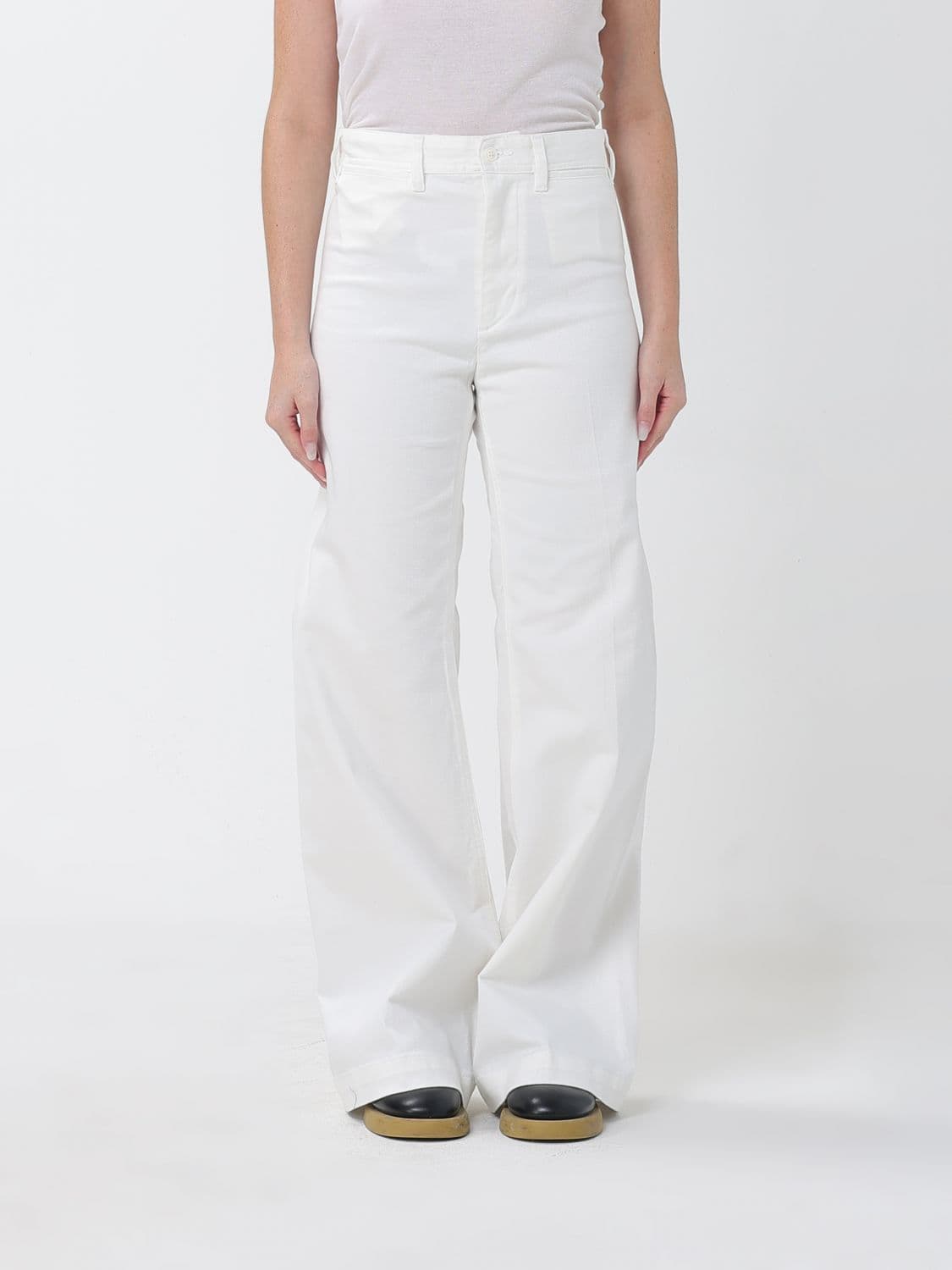 Polo Ralph Lauren High-Waisted Flared Trousers in Stretch Cotton