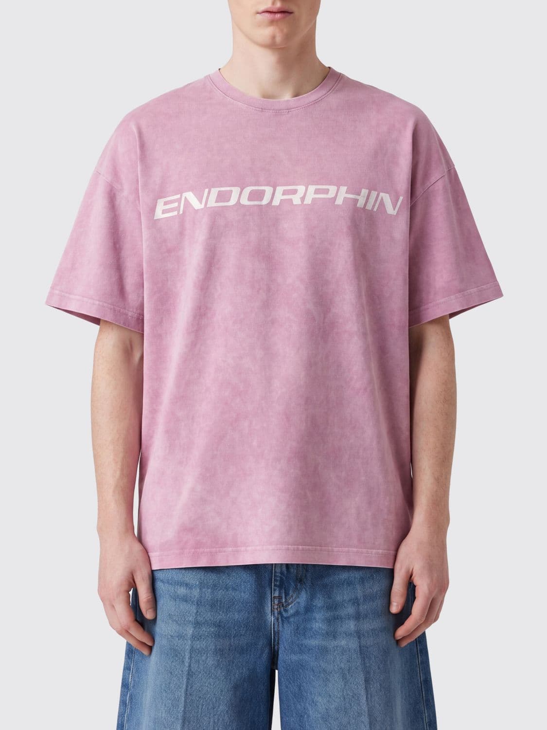 Msgm Men's Cotton T-shirt with Slogan Print and Dropped Shoulders