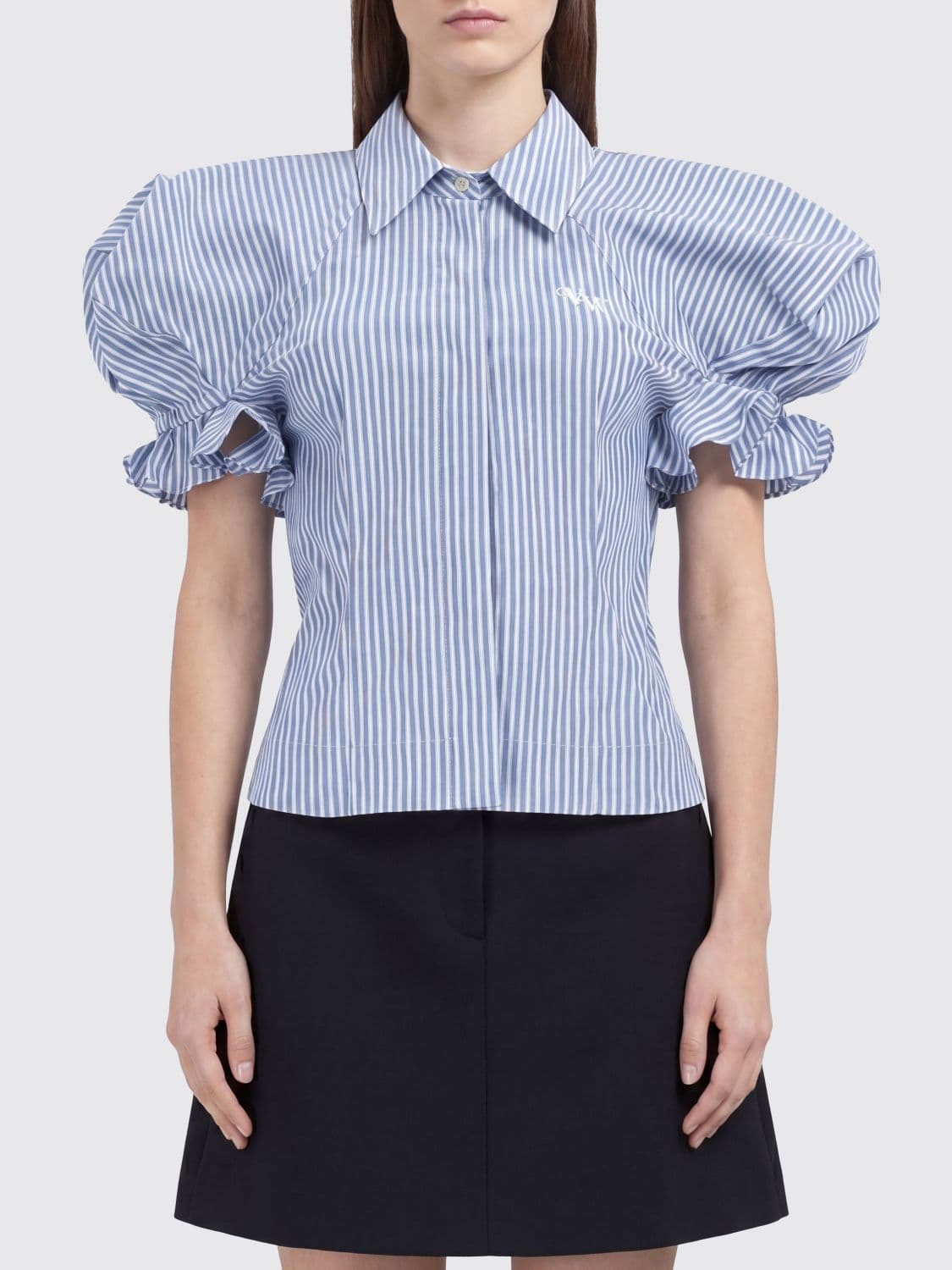 Vivienne Westwood Striped Cotton Shirt with Balloon Sleeves · 42