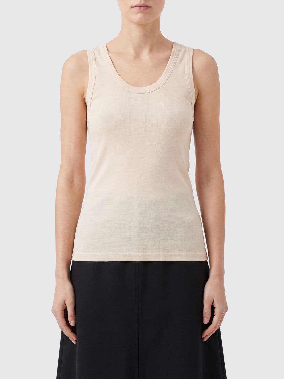 Studio Nicholson Sleeveless Slim Fit U-Neck Top in Lyocell