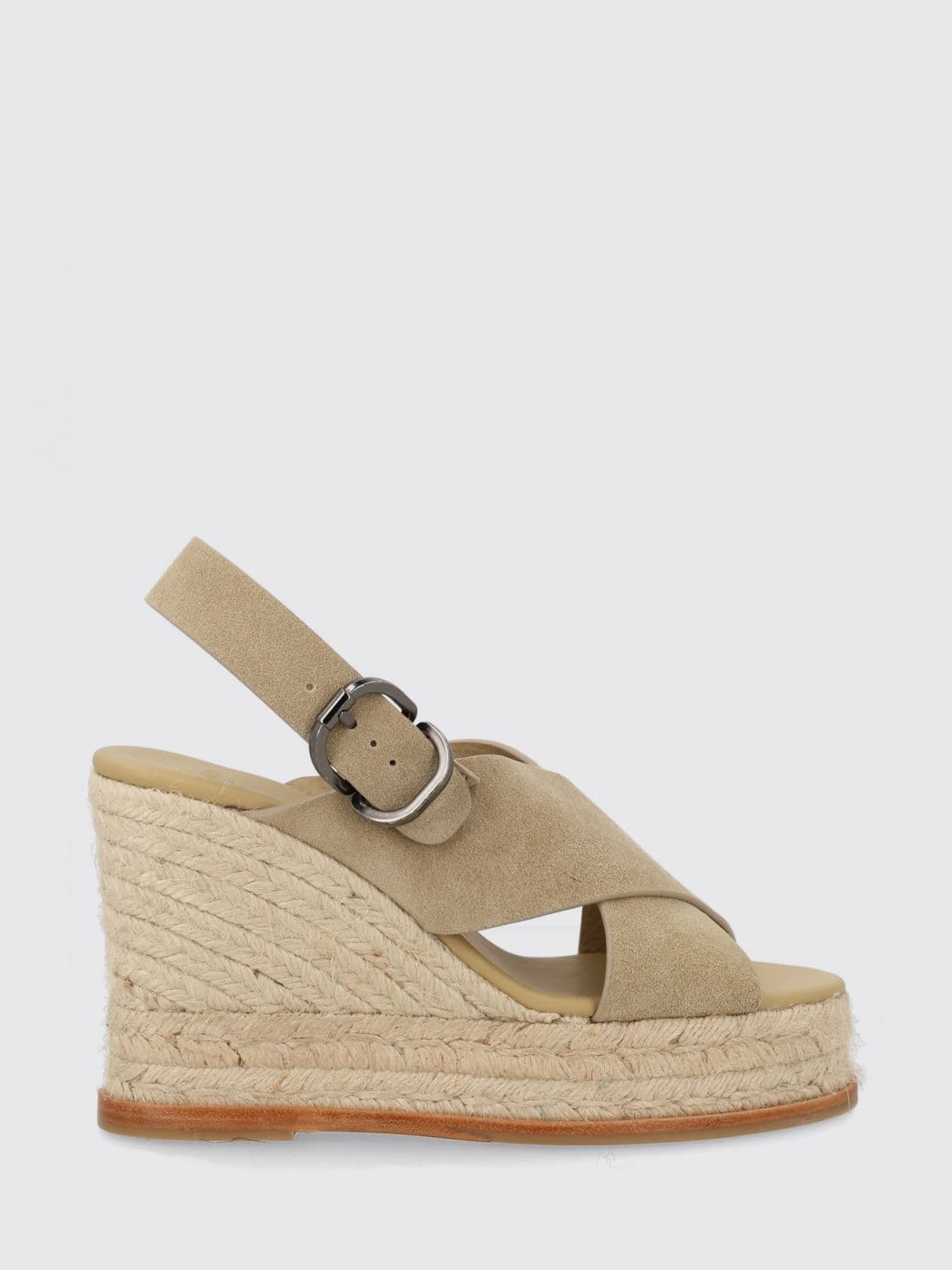 Castañer Suede Betina High Wedge Platform Sandals with an Adjustable Strap