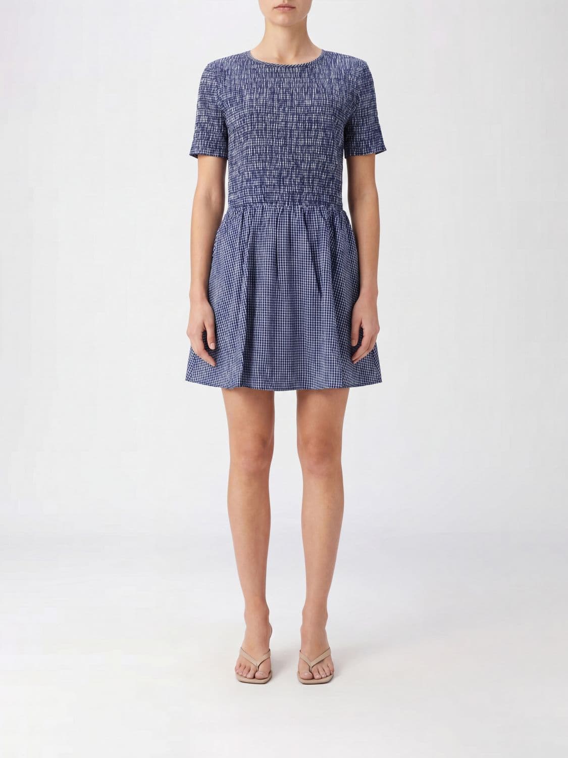Baum Und Pferdgarten A-Line Check Cotton Mini Dress