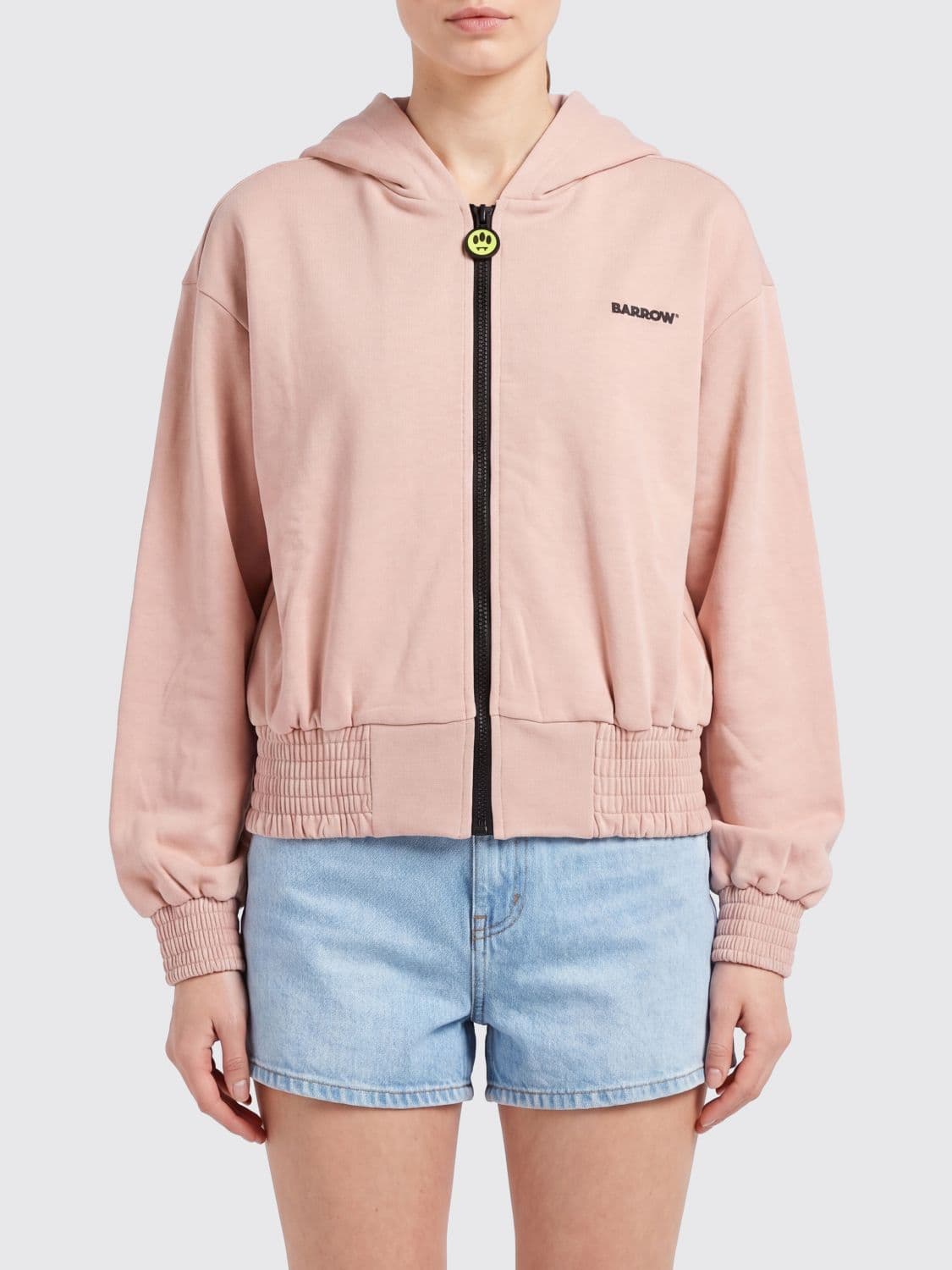 Barrow Cotton Zip-Up Hoodie with Contrast Logo