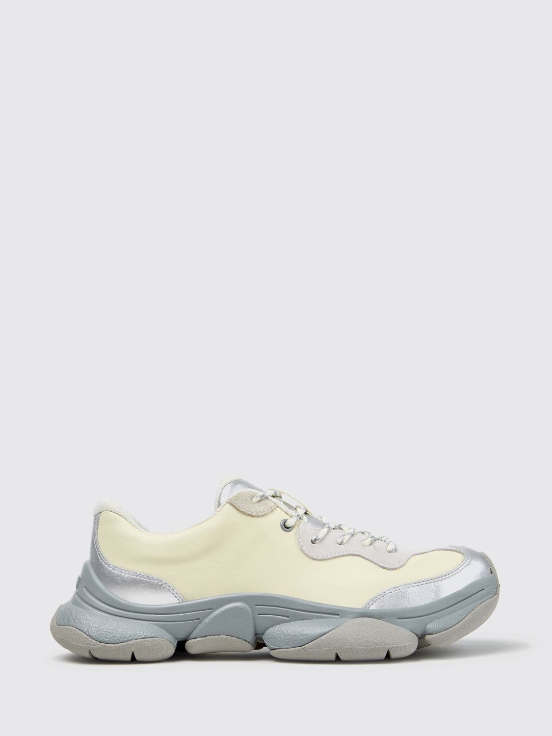 Camper Runner Twins Bicolour Abstract Pattern Calfskin Leather Trainers