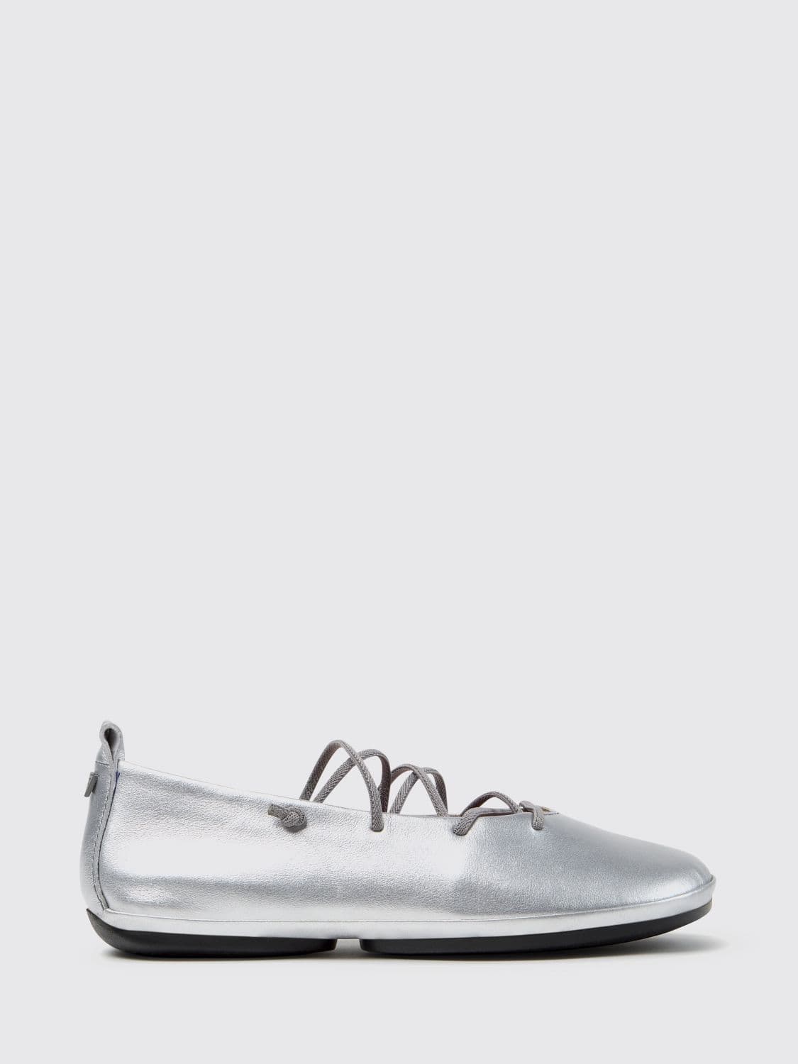 Camper Right Nina Laminated Leather Mary Jane Flats with Elasticated Laces