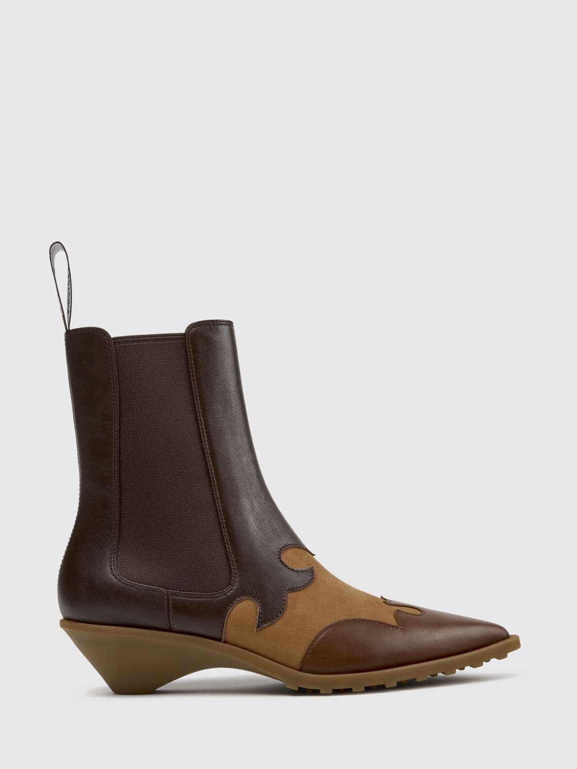 Camper Anita Bicolour Suede and Smooth Leather Chelsea Ankle Boots