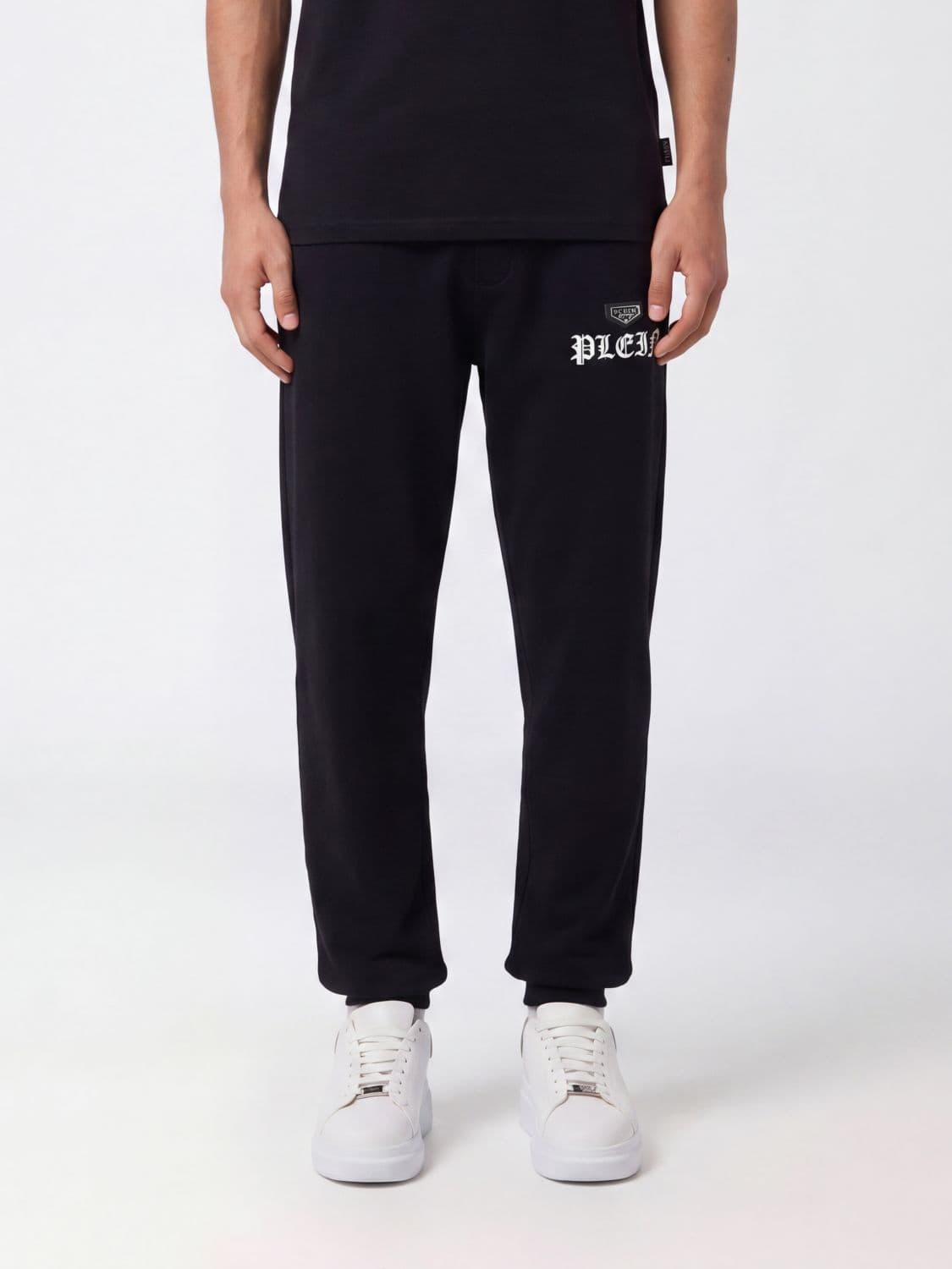 Philipp Plein Jersey Jogging Trousers with Drawstring and Metal Logo