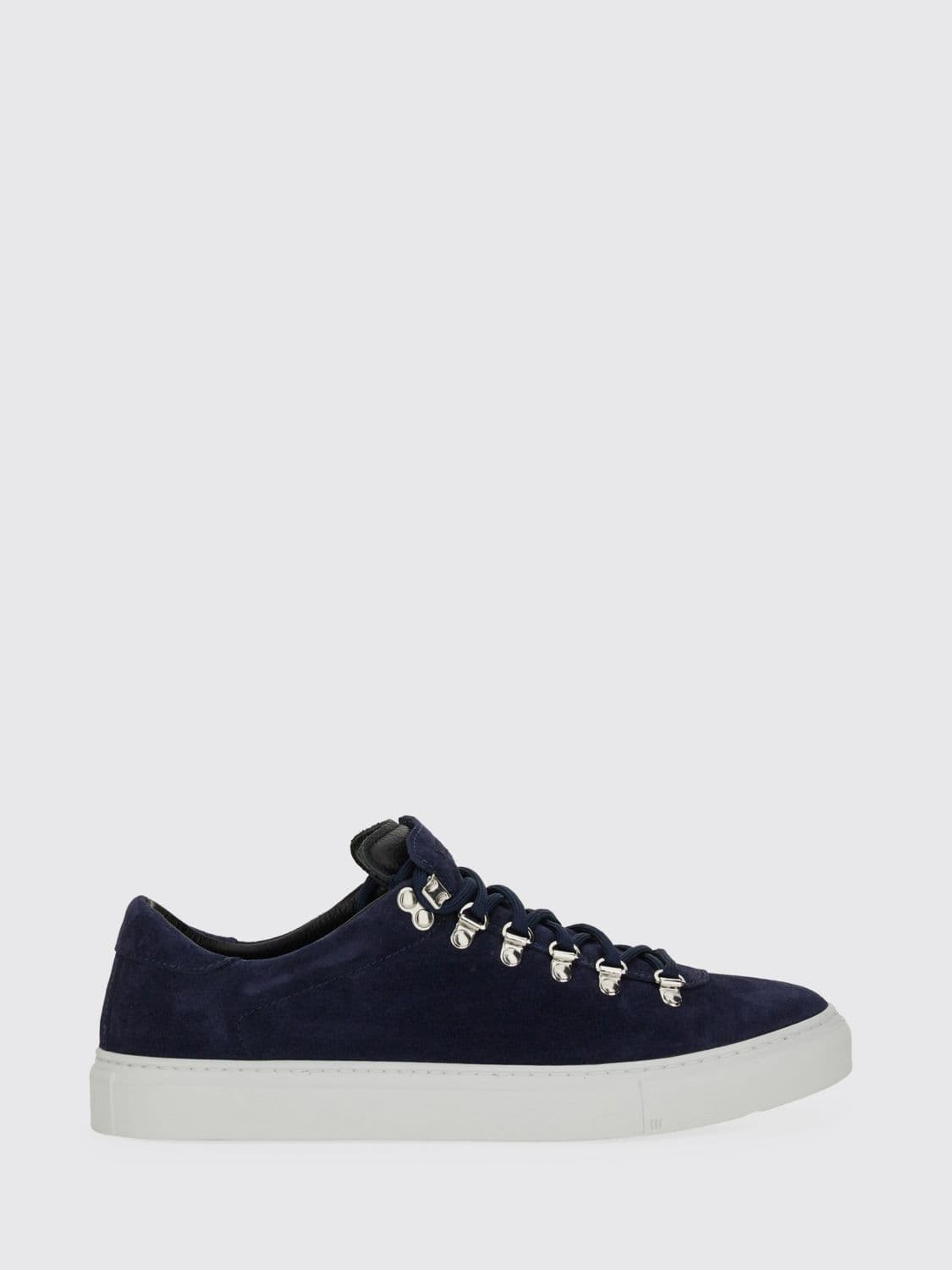 Diemme Low-Top Sneakers in Blue Suede with Contrasting Rubber Sole