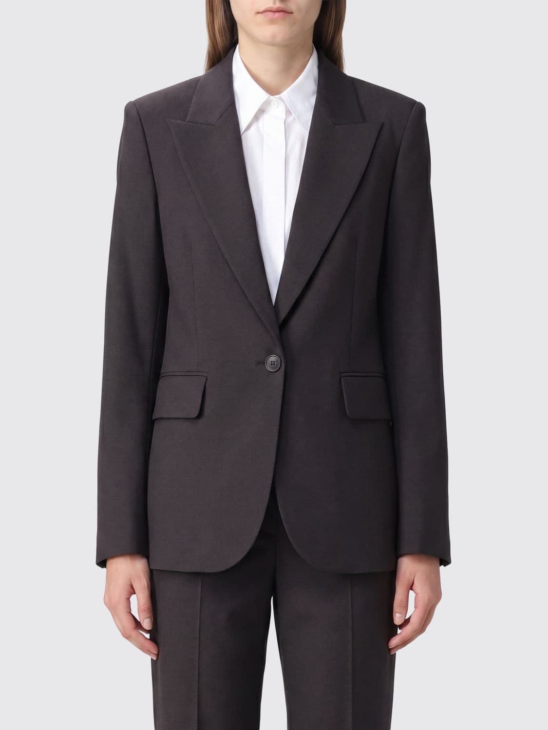 Zadig & Voltaire Single-Breasted Blazer with Embroidered Slogan and Peak Lapels