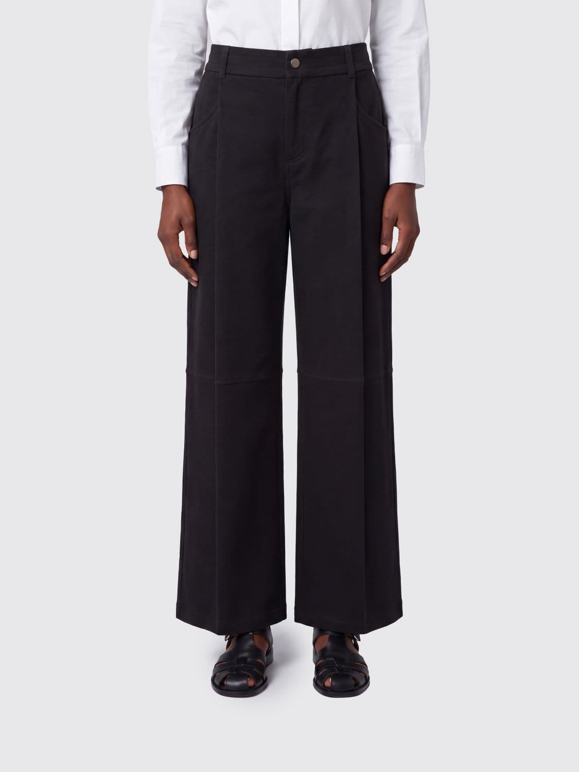 Brunello Cucinelli Wide-Leg Cotton and Silk Blend Trousers with Pleats