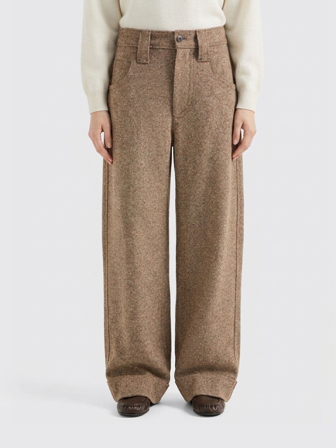Brunello Cucinelli High-Waisted 5-Pocket Wool Blend Trousers