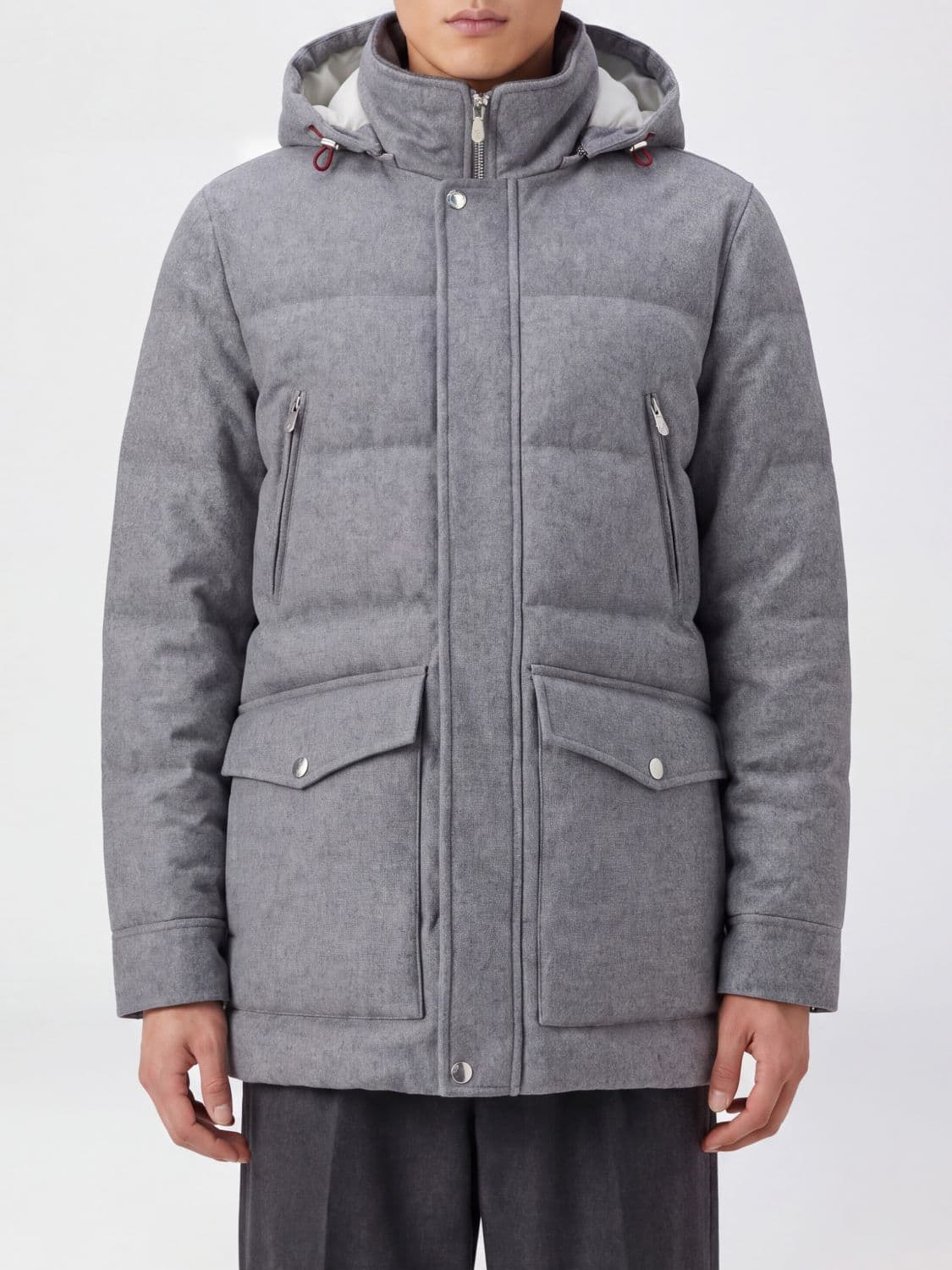 Brunello Cucinelli Padded Wool Parka with Detachable Hood