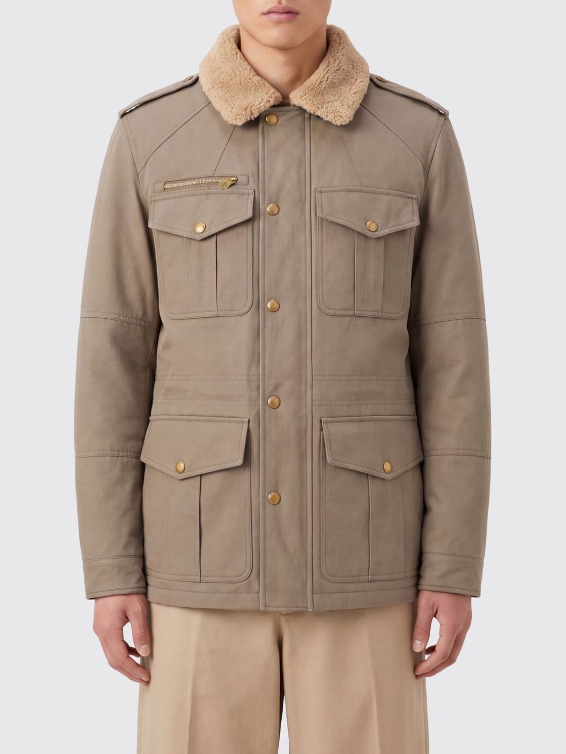 Brunello Cucinelli Cotton and Nappa Sahariana Jacket with Thermore Padding