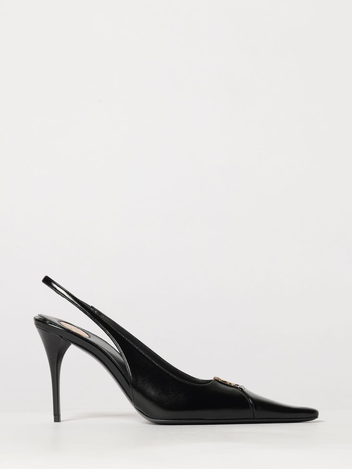 Saint Laurent Babylone Breteuil YSL Monogram Slingback Pumps in Leather