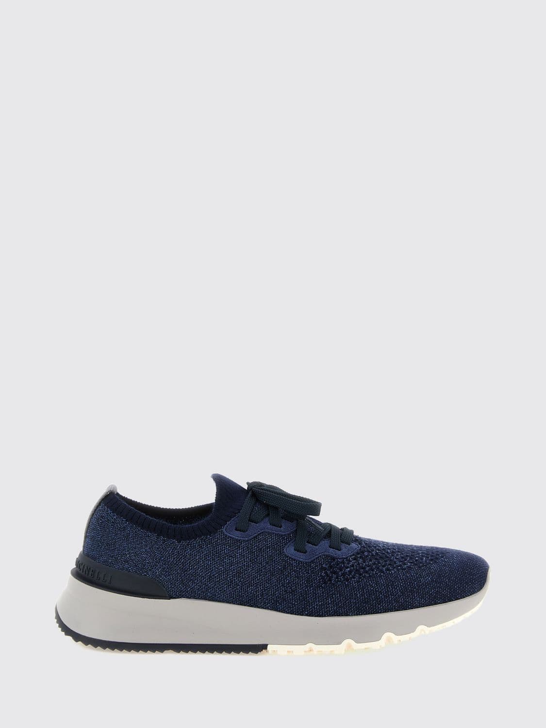 Brunello Cucinelli Cotton Knit Low Top Sneakers with Elasticized Ankle