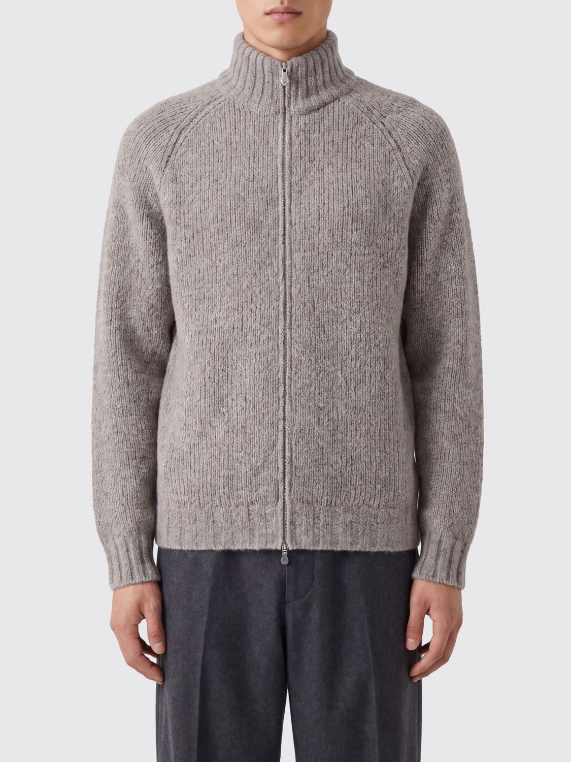 Brunello Cucinelli Cashmere and Silk Zip-Up Turtleneck Cardigan