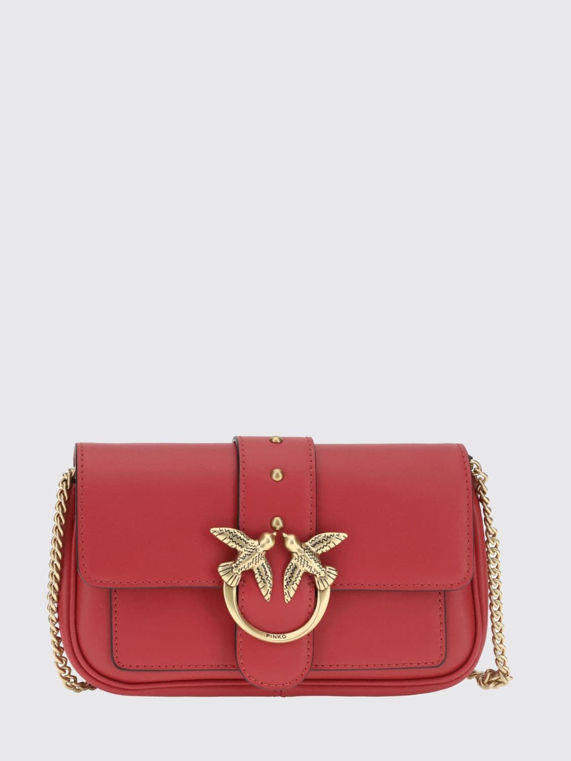 Pinko Love Bag One Mini Leather Crossbody Bag with Love Birds Logo · OS