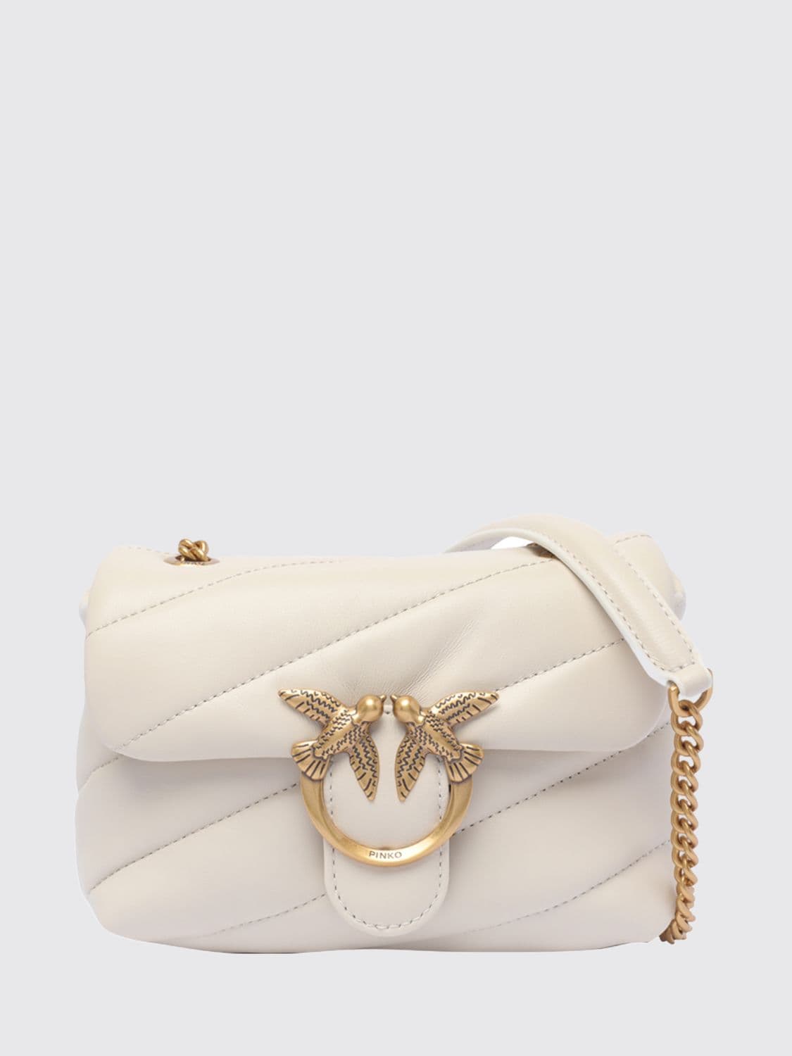 Pinko Baby Love Bag Puff Mini Quilted Nappa Bag with Love Birds Logo