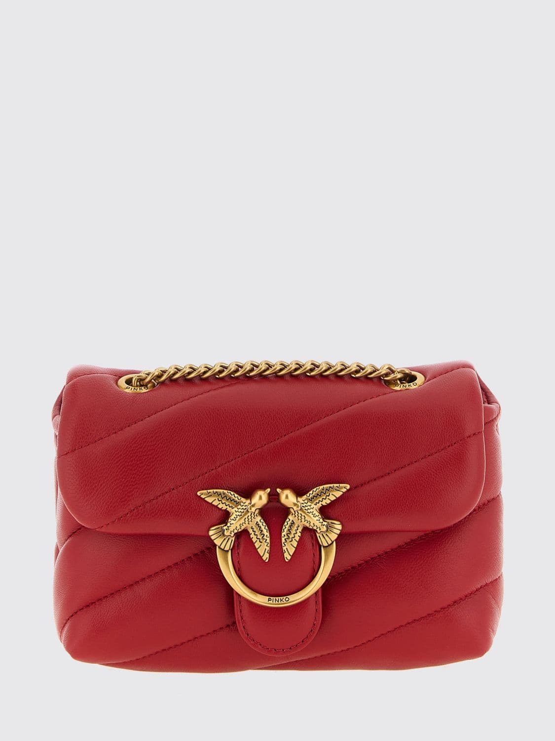 Pinko Baby Love Bag Puff Mini Quilted Nappa Bag with Love Birds Logo