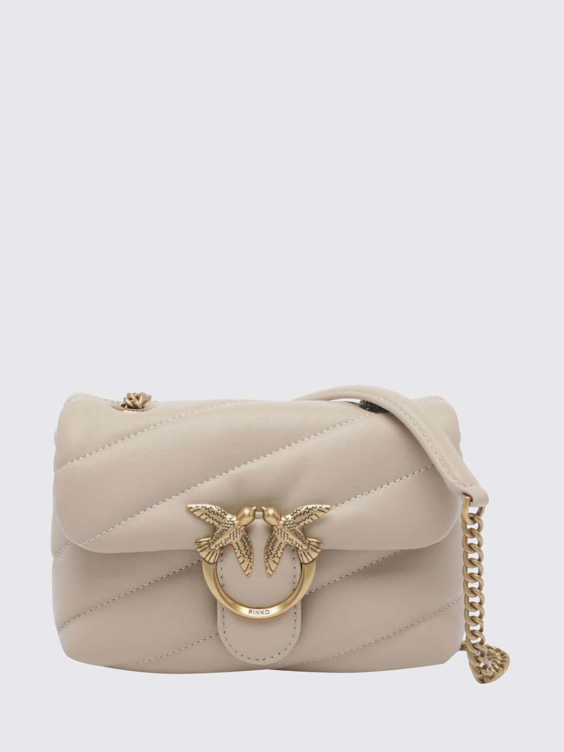Pinko Baby Love Bag Puff Mini Quilted Nappa Bag with Love Birds Logo · OS