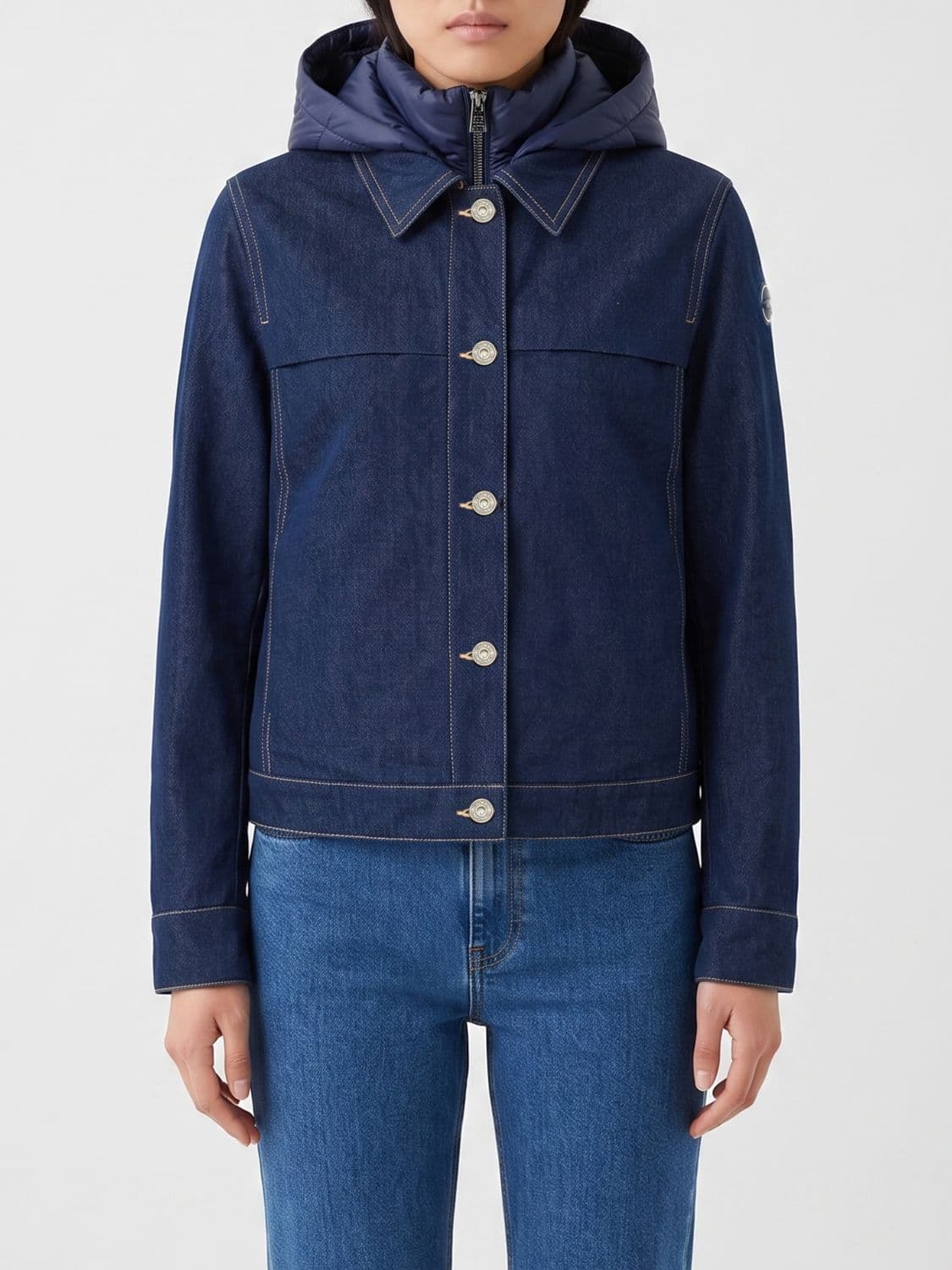 Colmar Short Cotton-Blend Jacket with a Removable Hood and Classic Collar