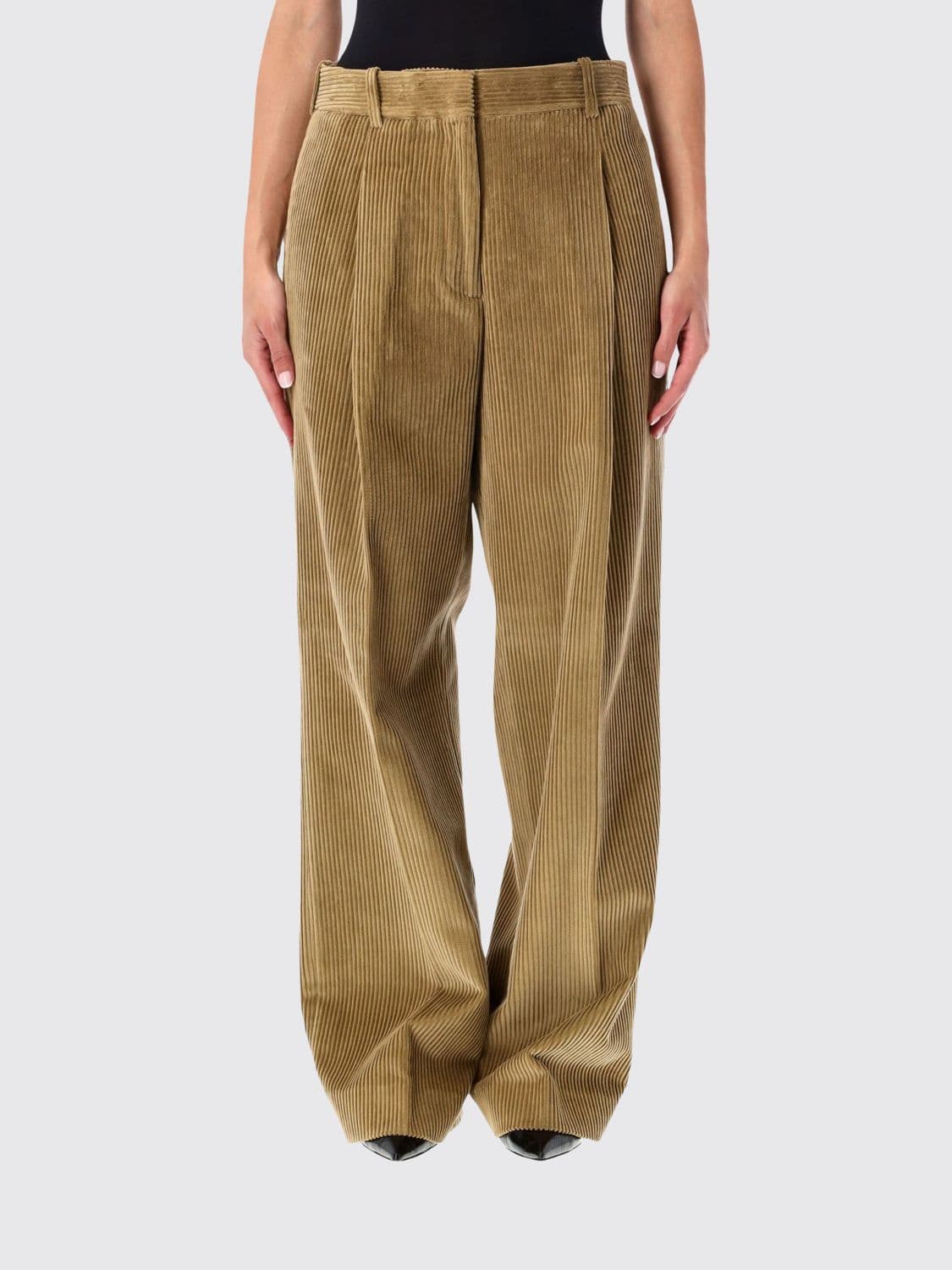Rohe Ted Wide-Leg Corduroy Trousers with Mid-Rise Waist