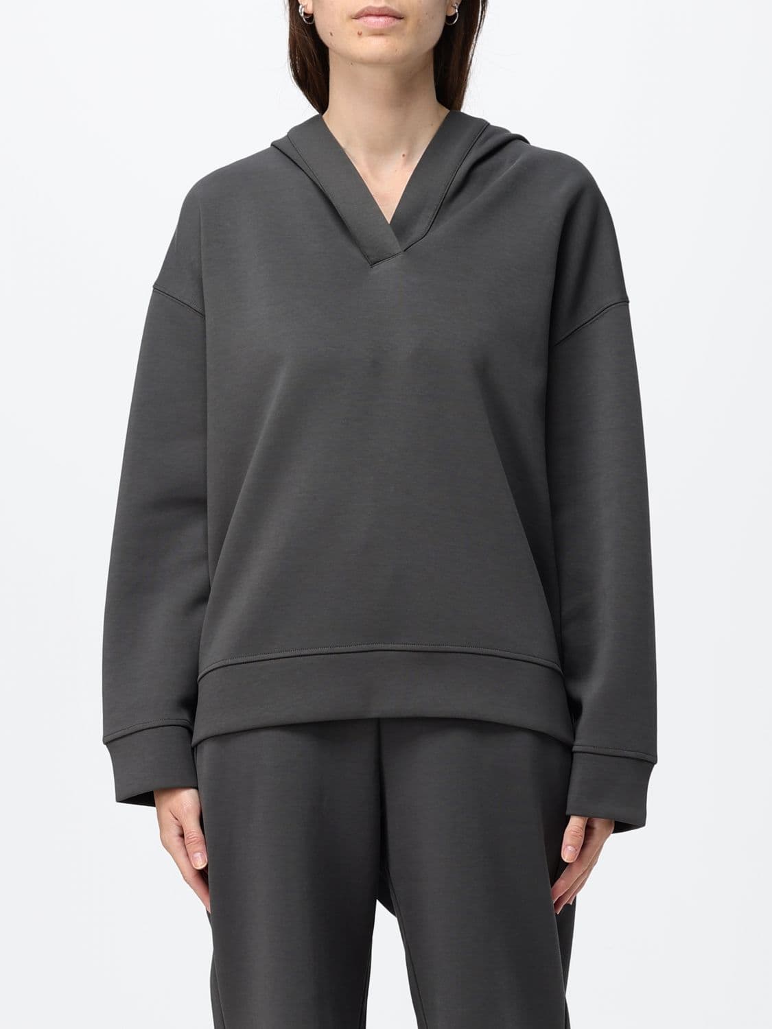 's Max Mara Cotton Jersey Hoodie with V-Neck