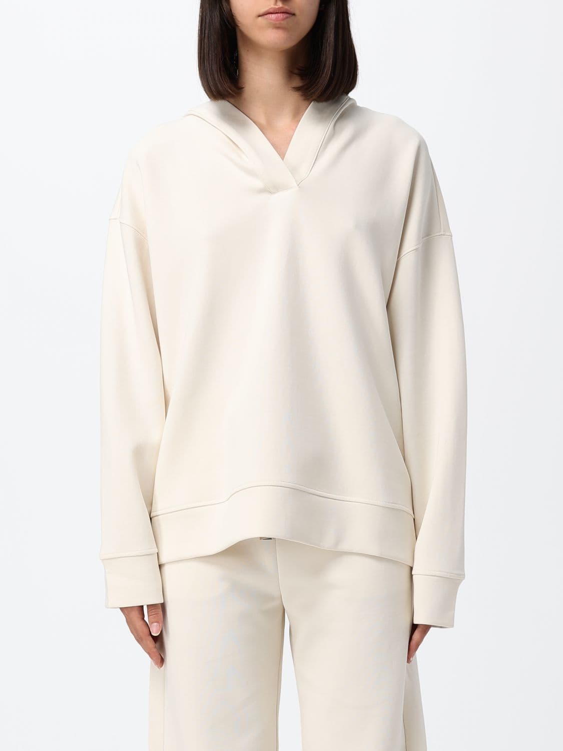 's Max Mara Cotton Jersey Hoodie with V-Neck
