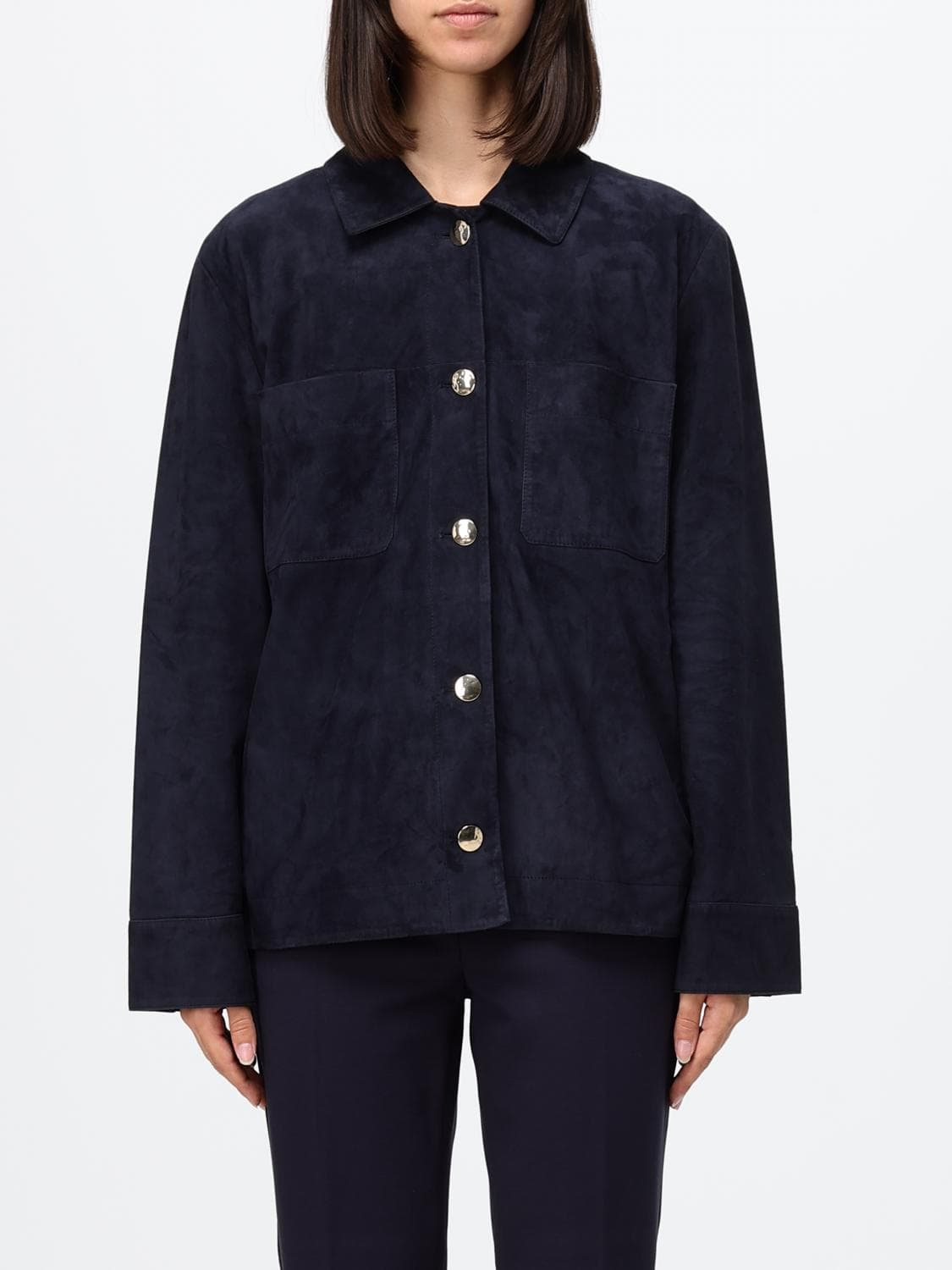 's Max Mara Abisso Suede Lambskin Shirt Jacket · 46