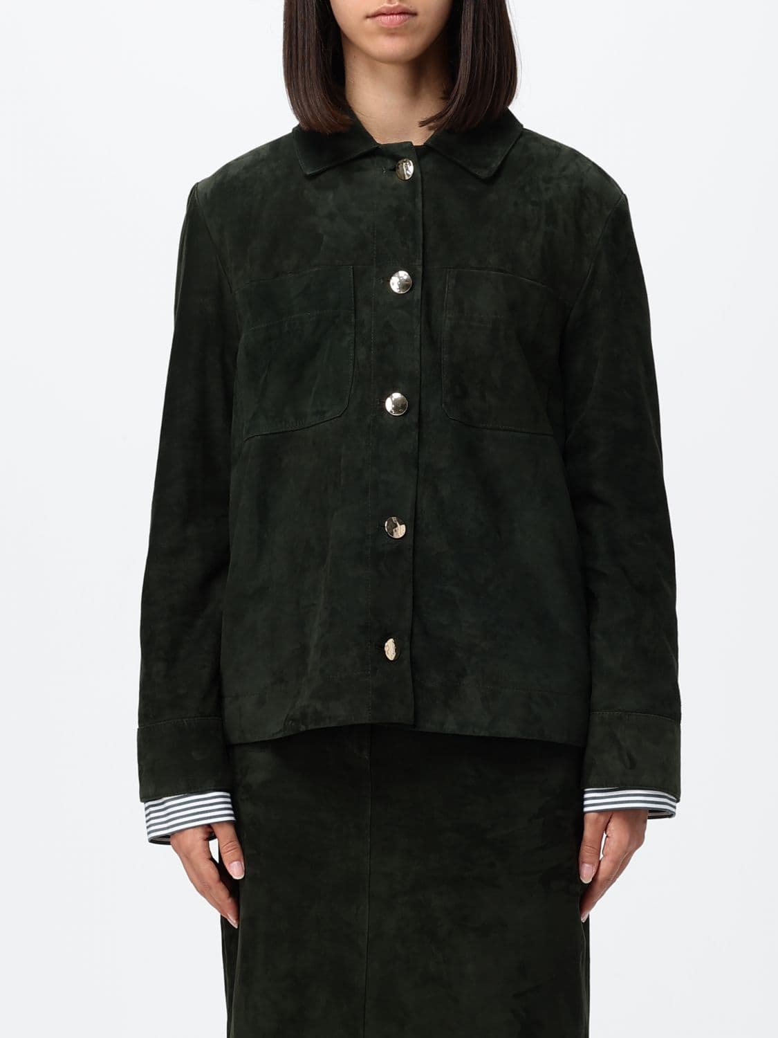 's Max Mara Abisso Suede Lambskin Shirt Jacket