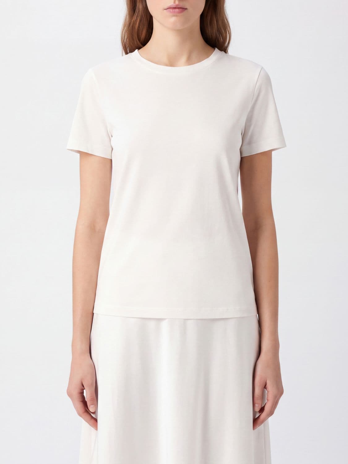 's Max Mara Crewneck T-shirt in Cotton Blend with Dropped Shoulders