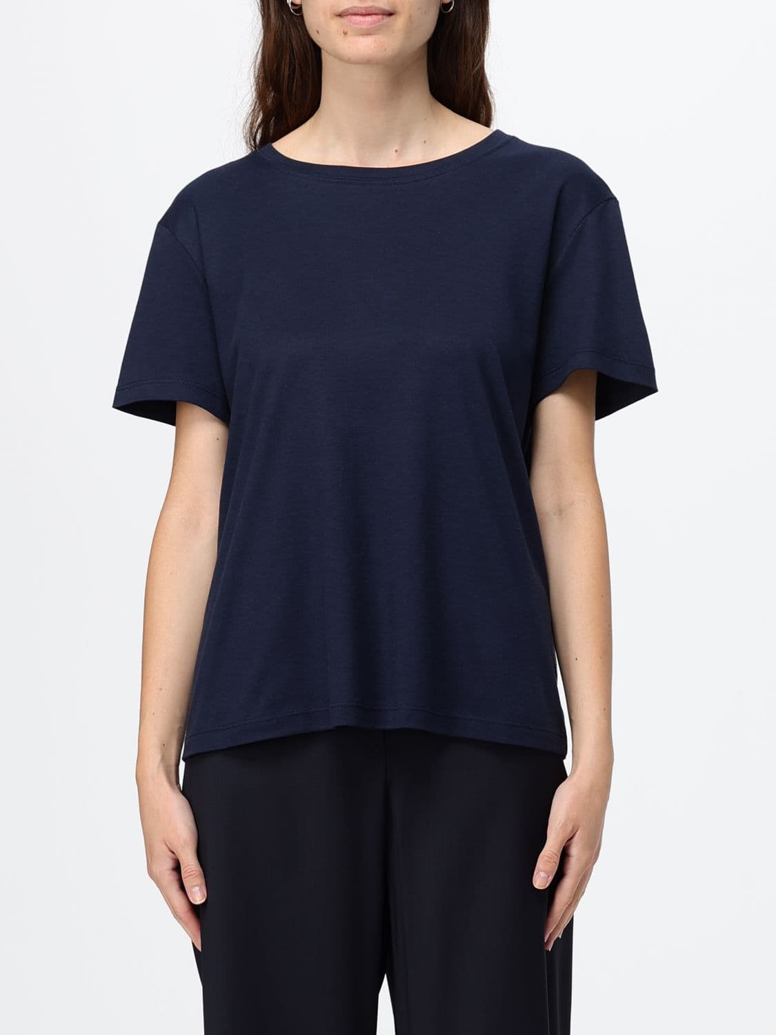 's Max Mara Crewneck T-shirt in Cotton Blend with Dropped Shoulders