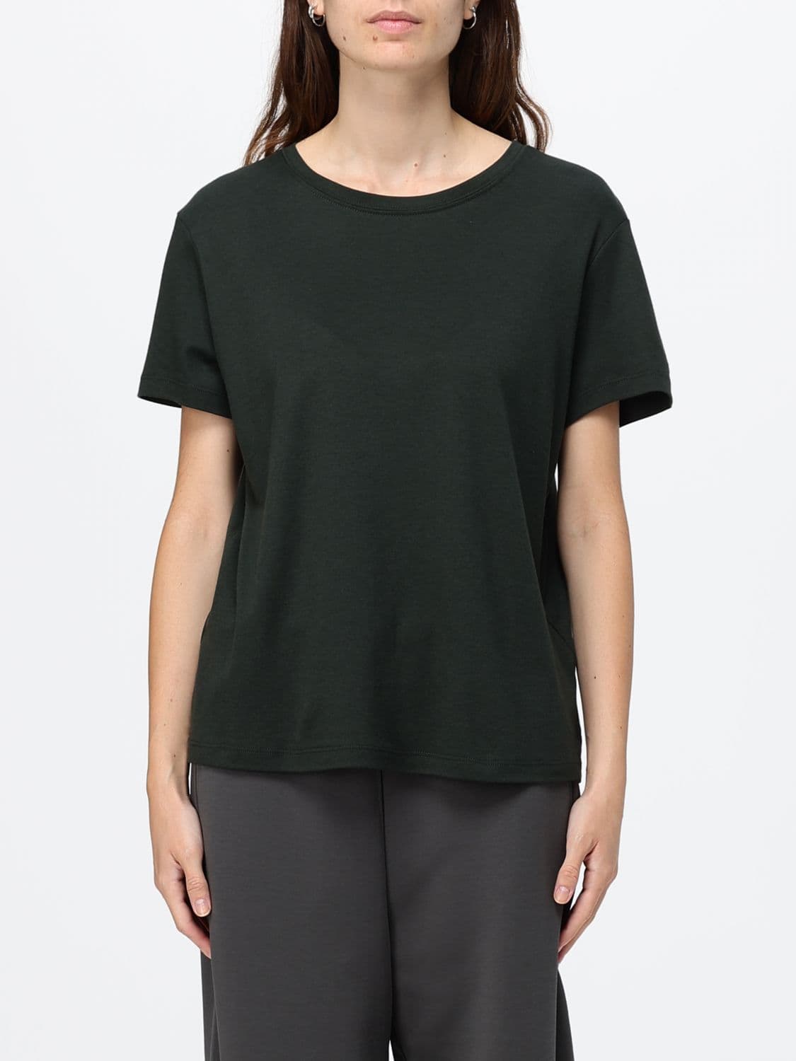 's Max Mara Crewneck T-shirt in Cotton Blend with Dropped Shoulders