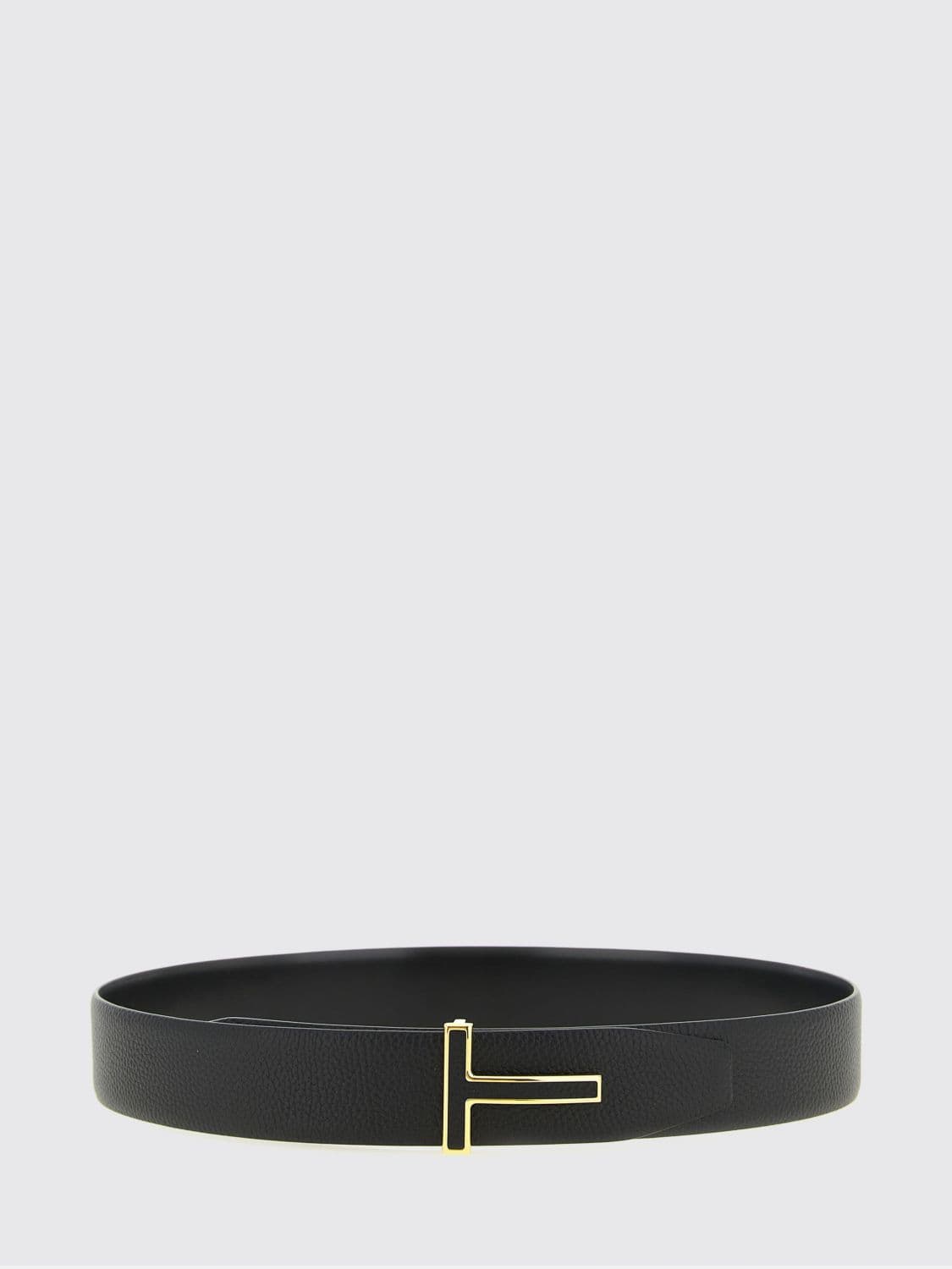 Tom Ford Reversible Calfskin Leather Belt with T Logo Buckle