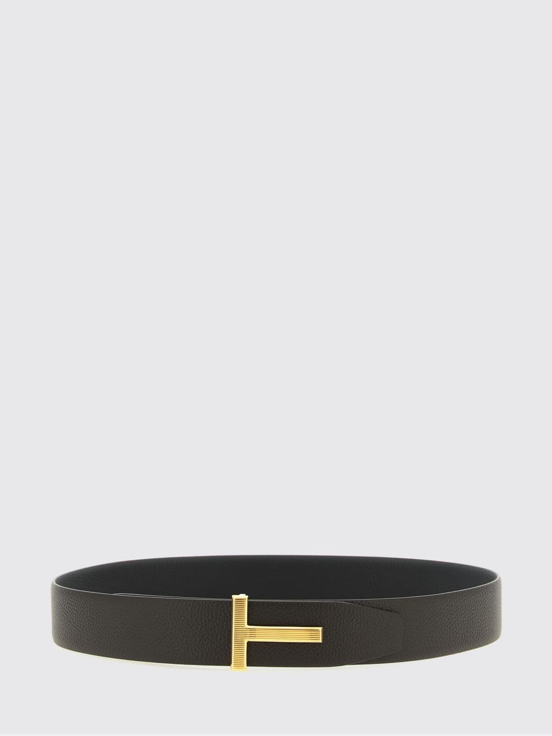 Tom Ford Reversible Calfskin Leather Belt with T Logo Buckle