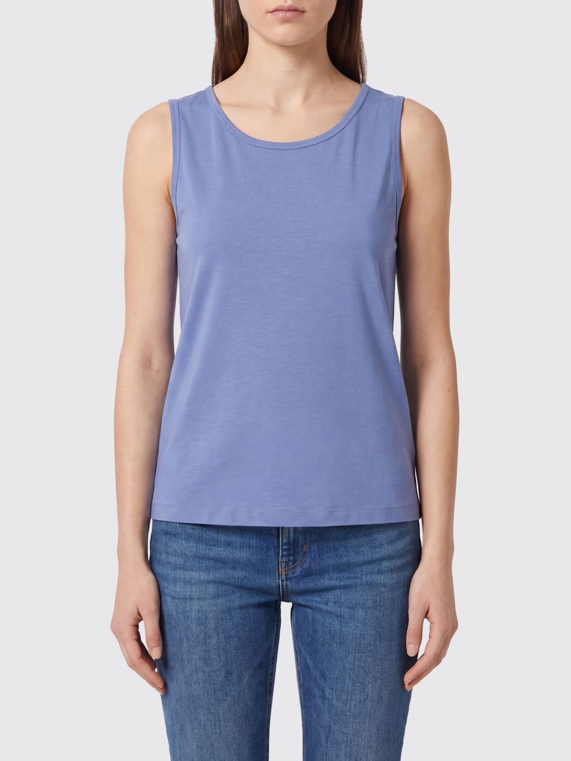 Herno Slim Fit Cotton Tank Top with Round Neck