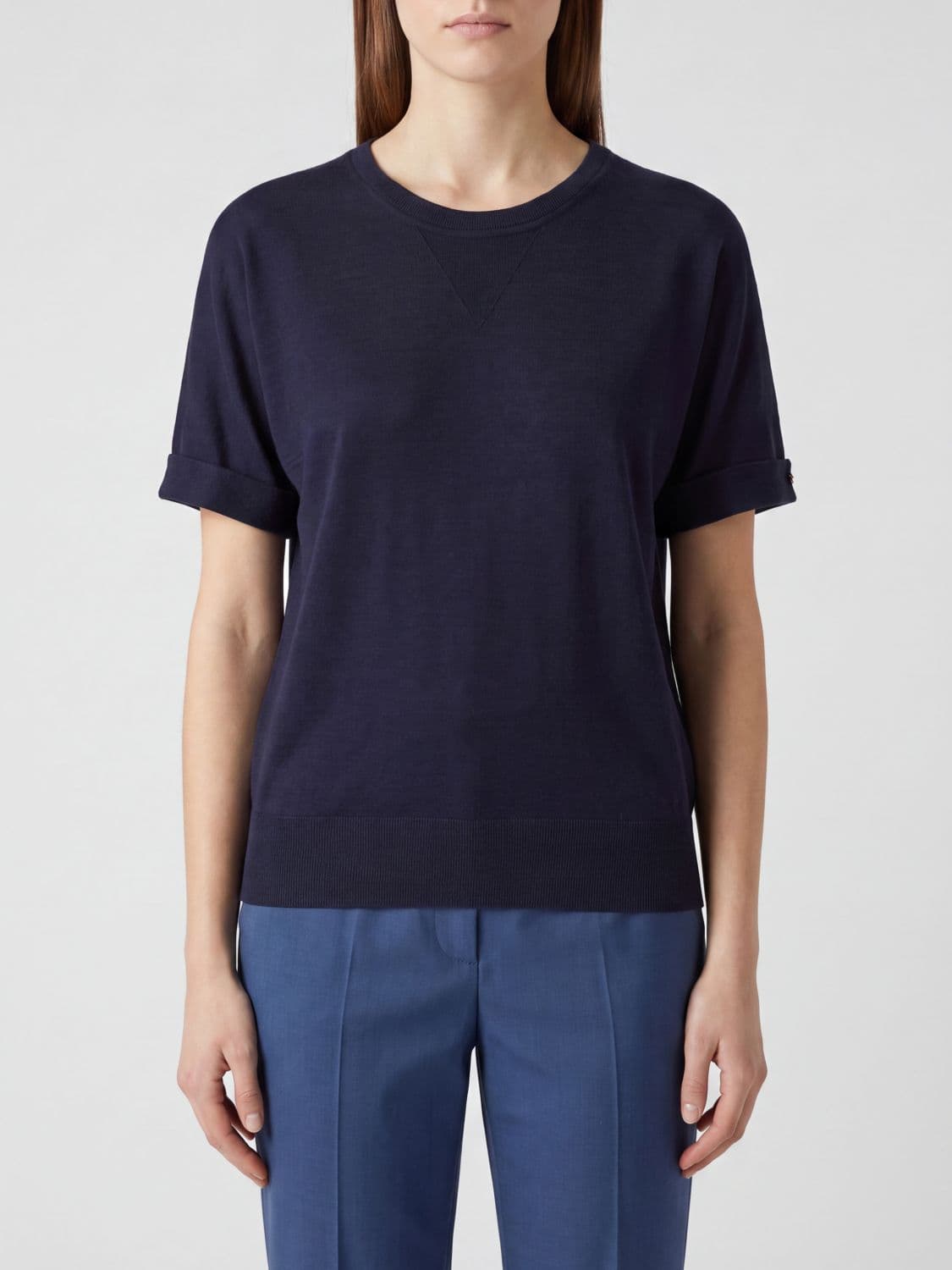 Herno Short-Sleeved Crew Neck T-Shirt in Lyocell