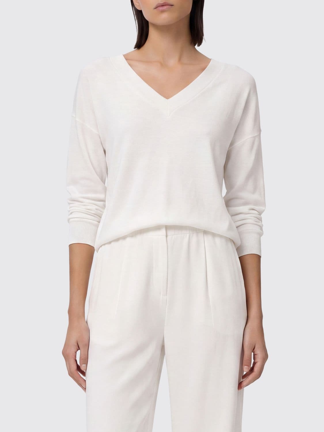 Herno Teddy Bear Print V-Neck Lyocell Jumper