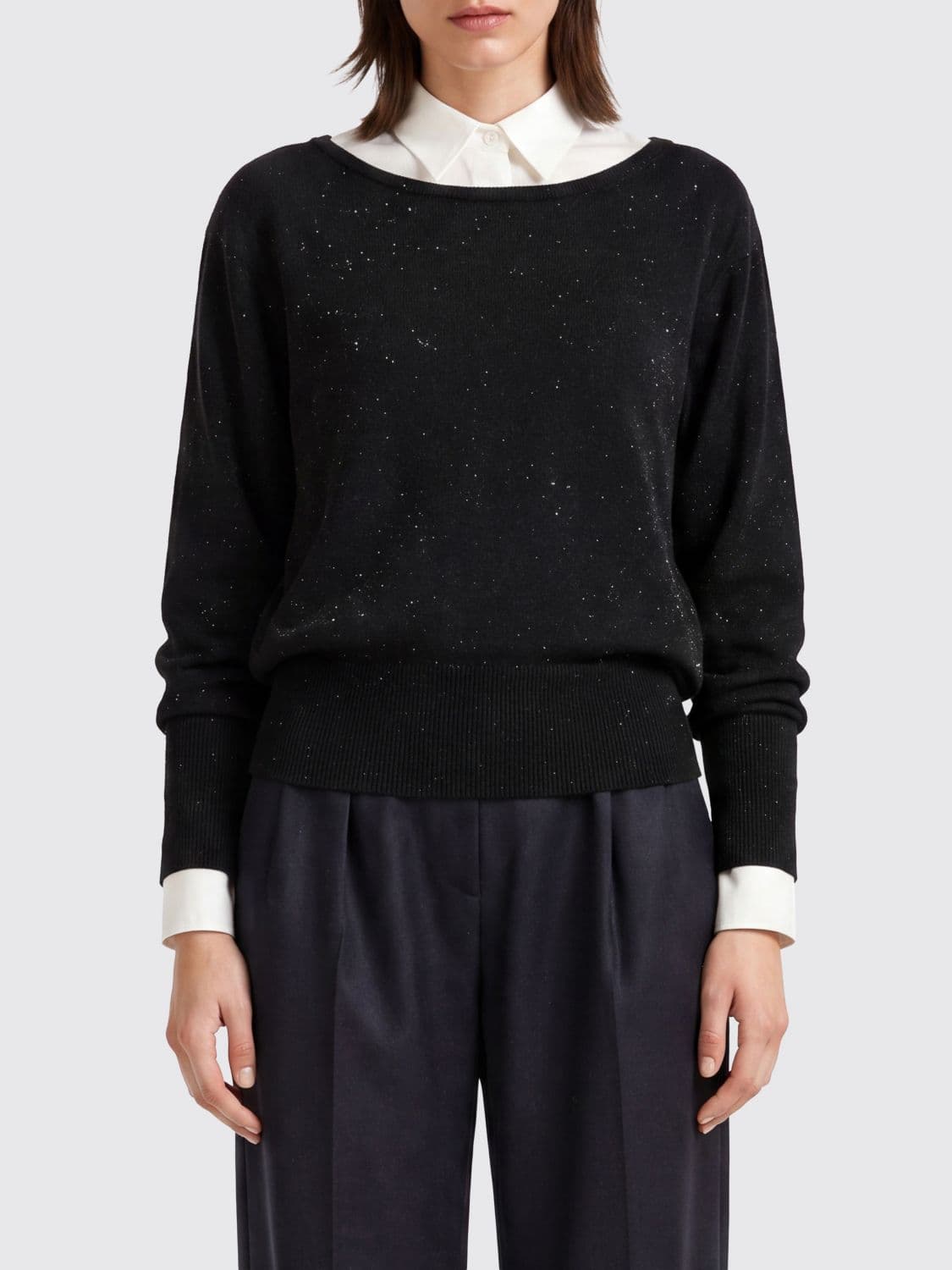 Herno Lurex and Viscose Boat Neck Jumper · 42