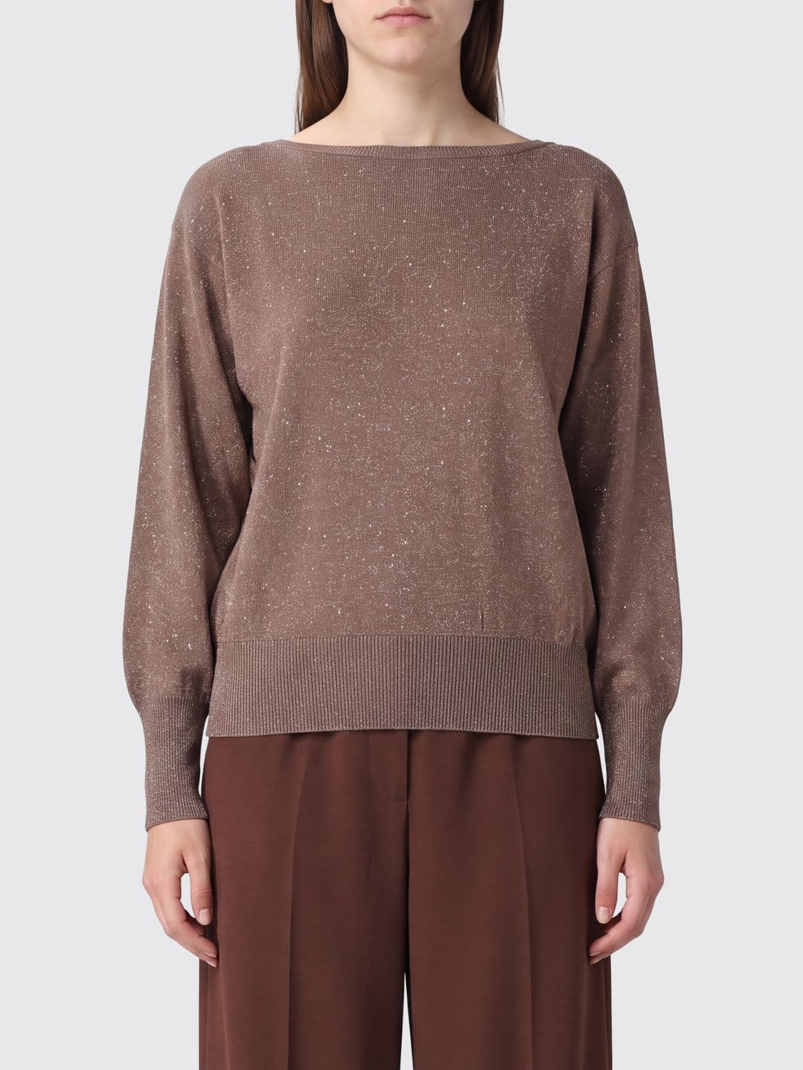 Herno Lurex and Viscose Boat Neck Jumper