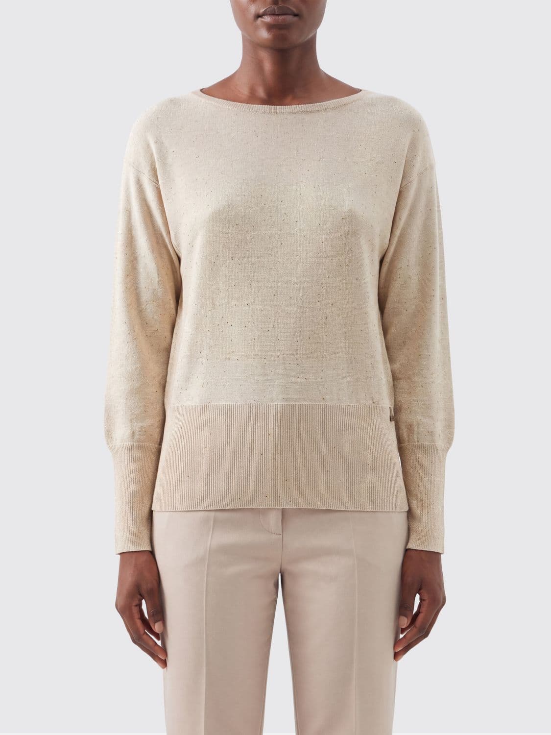 Herno Lurex and Viscose Boat Neck Jumper