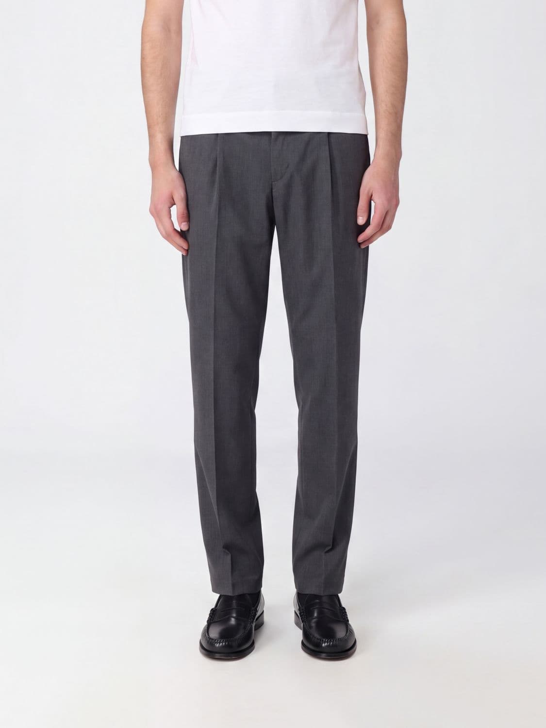 Herno Pleated Wool Tailored Trousers with Welt Pockets