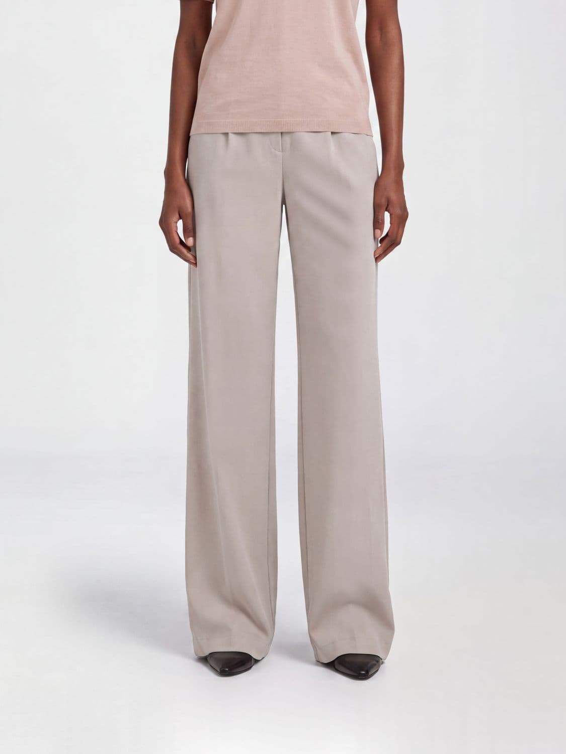 Herno High-Waisted Jersey Palazzo Trousers with Drawstring