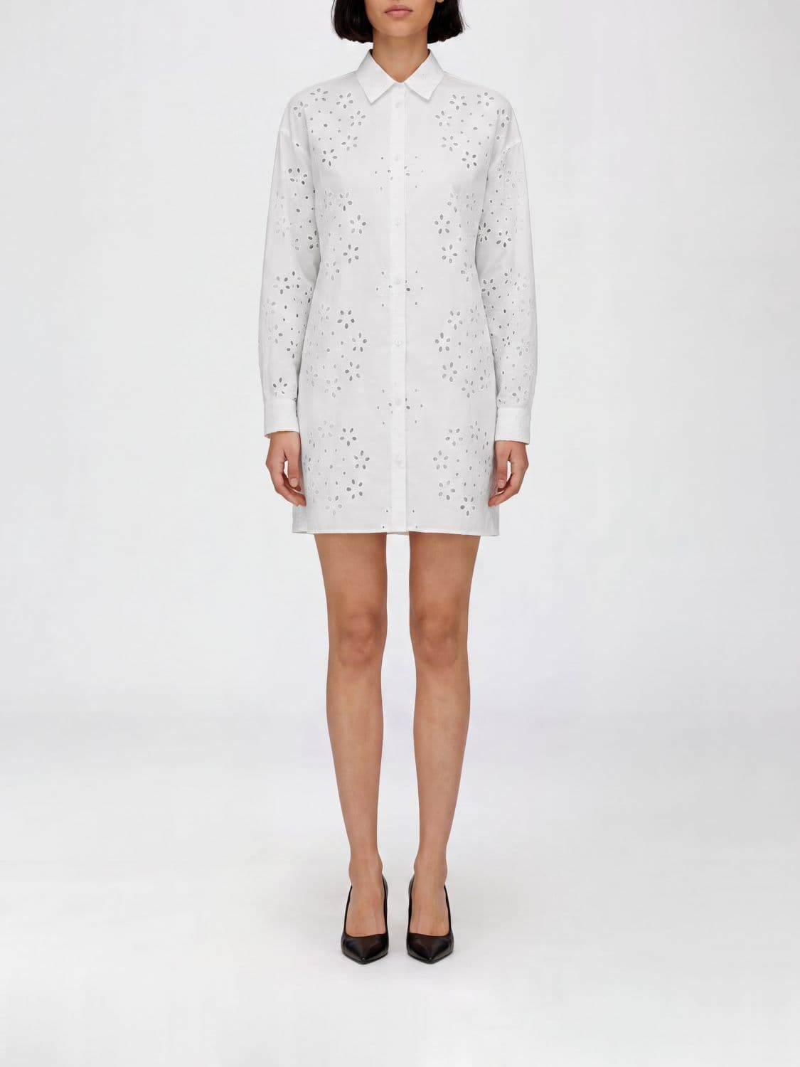 Herno Long-Sleeved Broderie Anglaise Lace Relaxed Fit Shirt