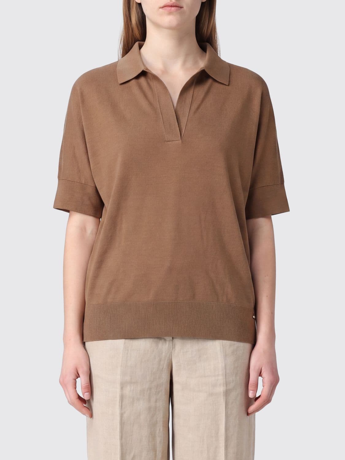 Herno Slim Fit Lyocell Knit Polo Shirt with French Collar · 44
