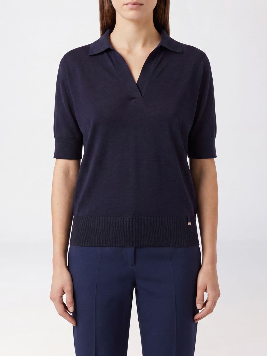 Herno Slim Fit Lyocell Knit Polo Shirt with French Collar