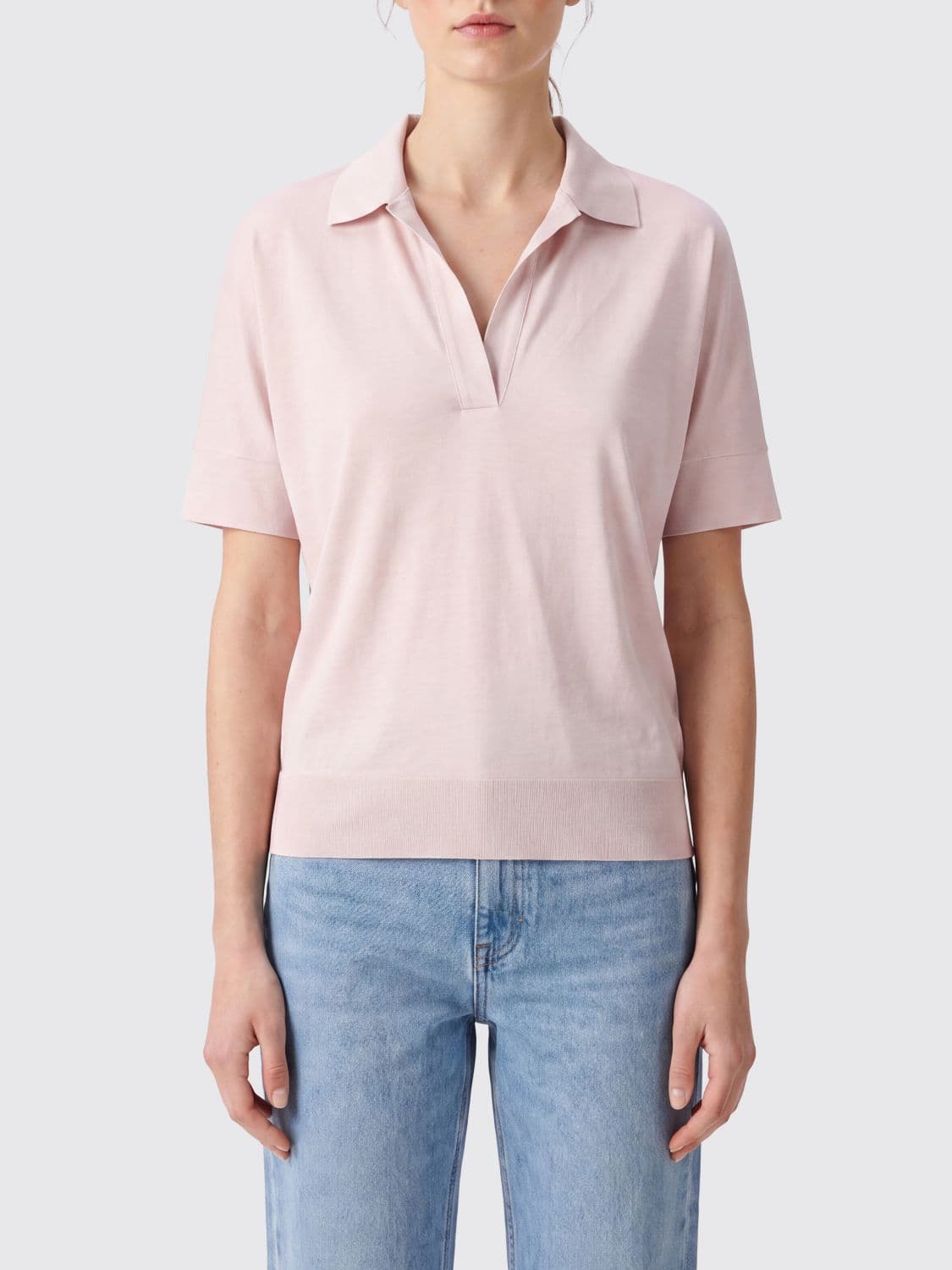 Herno Slim Fit Lyocell Knit Polo Shirt with French Collar