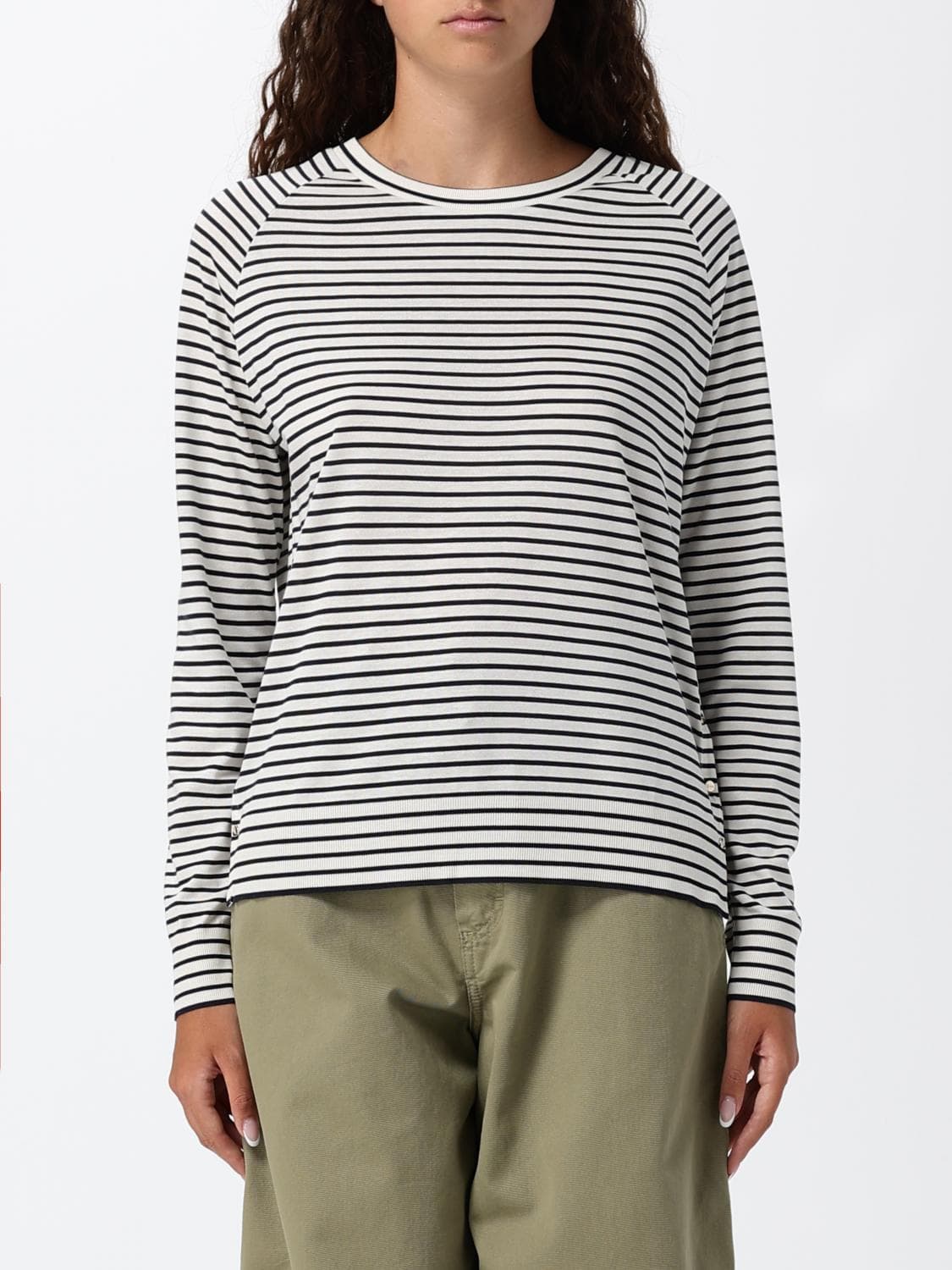 Herno Long-Sleeved Lyocell Crewneck Jumper with Decorative Buttons