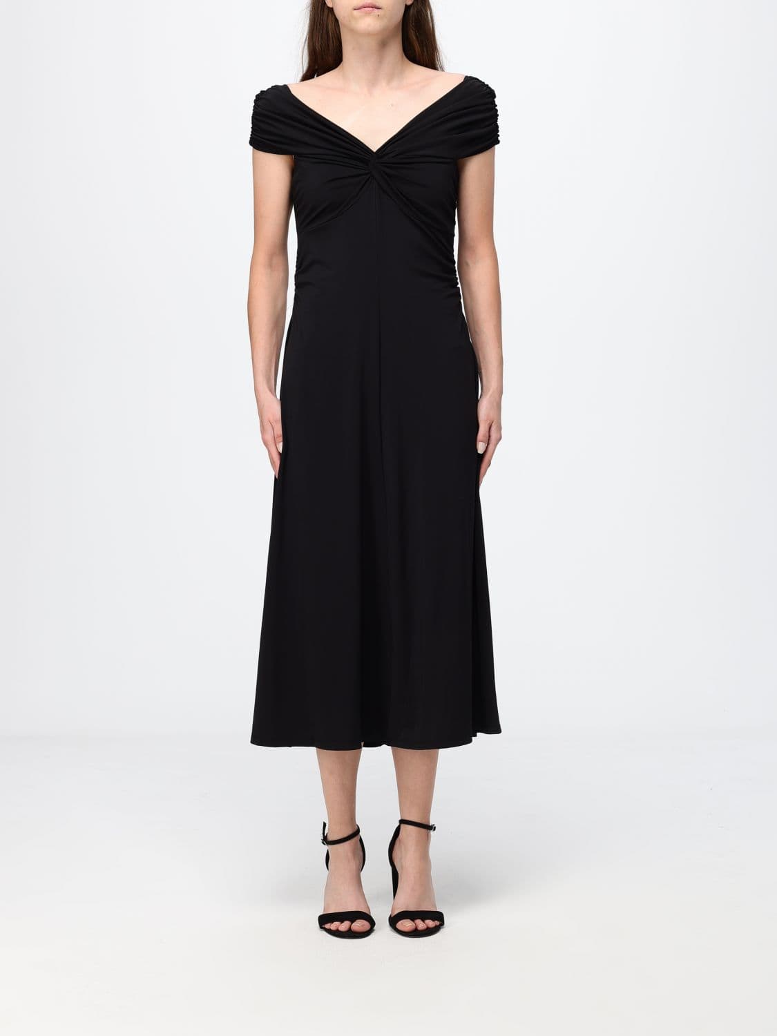 Michael Kors V-Neck Midi Sheath Dress in Recycled Fabric