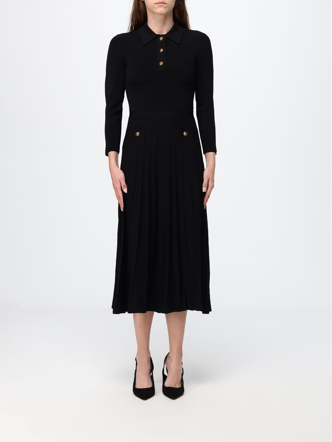 Michael Kors Midi Polo Dress in Ribbed-Knit Recycled Viscose